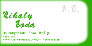 mihaly boda business card