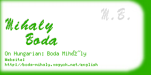 mihaly boda business card